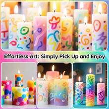 24 Colors/1 Color - 3D Outline Pen, Candle Paint Pen - Hand-Drawn DIY 3D Window Painting, Glue Painting, Graffiti Candle Oil Paint Pen - Suitable For Candles, Glass, Fabric - 10ml - View 8