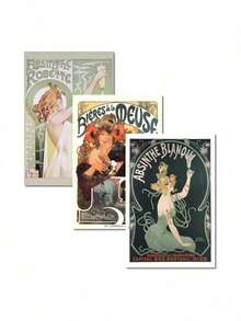 Set Of 3 Art Nouveau Absinthe Biere Liquor Drinking Vintage Ad Posters Set Bundle 16x24 Inch - The Original - View 1
