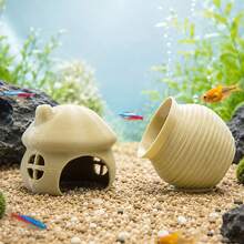 1件 3D列印迷你水族魚棲身處，多孔魚類躲藏洞穴附沉底座，適合繁殖與休息，適用於鬥魚、小型熱帶魚與蝦缸景觀裝飾配件 - 查看 3