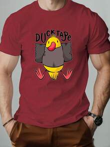 Men's Duck Pattern Summer Casual Round Neck Short Sleeve T Shirt - White - View 11