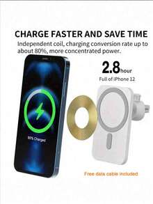 15W Universal Fast Charging Magnetic Wireless Car Phone Holder - Strong Suction Cup, One-Click Installation, Universal Compatibility, Seamless In-Car Navigation Charging, Compatible With IPhone/ Smartphones, Fast And Convenient - Multicolor - View 2