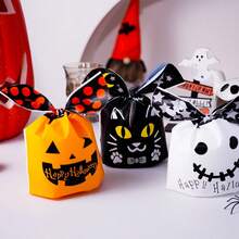 50/10 piezas Bolsa de dulces de Halloween, bolsas de regalo con cordón para fiesta de dulces, bolsa de golosinas de Halloween, galletas, chocolate, aperitivos para truco o , dulces de fiesta, baratijas y recuerdos de fiesta, bolsas de dulces, decoración de otoño, decoración de Halloween - Bolsas de embalaje - Ver 7