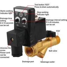 Automatic Timed Electronic Drain Valve G1/2 DN15 For Air Compressor Condensate Management AC110V - one-size - View 3