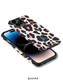GIIPPA 1pc Cream Yellow Base With Black Leopard Print Design, Phone 17 Pro Max Phone Case, Compatible With Phone 16 Pro Max, 15 Pro Max, 14 Pro Max, Korean Style High-End Fashionable And Fun Phone Case, Compatible With 11/12/13/14/15/16 Pro Max Plus, Elegant Design Suitable For Men And Women, Perfect Gift For Girlfriend On Christmas, Valentine's Day, Easter, Wedding Season And Birthday! - Multicolor - View 3