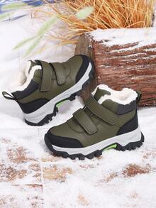 Kids' Boots/Kids' Fashion Non-Slip Outdoor Running Hiking Thermal Lined Warm Snow Boots - Army Green - View 6