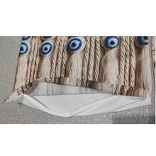 4pcs Bohemian Faux Rope Knot Blue Evil Eye Pillow Covers, Vintage Turkish Nazar Lucky Eye Pattern, Single-Sided 2D Flat Print Not 3D Real Embroidery, Soft Comfortable Polyester Cushion Covers, 45*45cm (18*18in), Zipper Closure, Machine Washable, Suitable For Living Room Bedroom Home Decor (Pillow Covers Only, Insert Not Included) - Multicolor - View 6