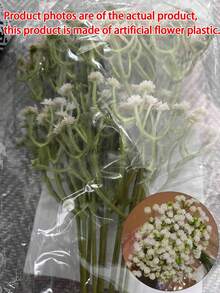 白色滿天星人造花，白色滿天星，白色塑膠人造花，大宗滿天星人造花束，適用於家居裝飾、桌面裝飾、DIY花藝布置、婚禮與節日派對裝飾 - 白色 - 查看 4