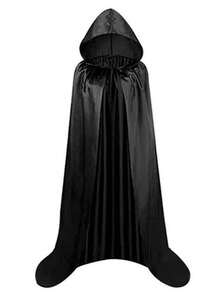 1pc Halloween Costume Black Grim Reaper Cloak With Hat, Adult Festival Cloak Outfit - A - View 7