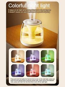 LED Dual-Port Humidifier With Seven-Color Ambient Night Light, Suitable For Bedroom, Living Room, Office, Home Daily Use And Gift, USB Large Capacity Humidifier - JB3000 - View 3