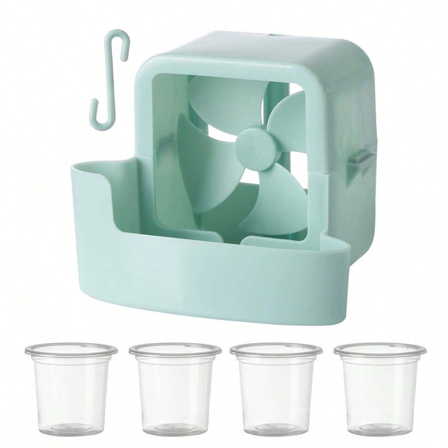 1PC Portable No-Drill Fan Cooler With Ice Cubes - Clamp-On Hands-Free Operation, Durable Plastic Design, Suitable For Home, Office And Outdoor Use - Instant Cooling Without Electricity, Portable Fan Cooler For Summer Heat Reduction, Compact Fan - A - View 1