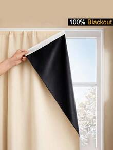 100% Blackout Bedroom Curtains, Portable Blackout Curtains, Portable DIY Curtains, Lightweight Curtains, No-Drill Curtains And Blackout Blinds, With Ring Straps, Suitable For Travel, No-Drill, Sun-Proof Curtains - C - View 4