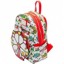 Hello Kitty Safta حقيبة ظهر مدرسية هالو كيتي لونج فلاي، حقيبة ظهر صغيرة للأطفال، 20.62x27.5x10 سم، سحاب علوي، مقابض وسحابات حمراء، طباعة حديقة - الخيار 9 - مشاهدة 1