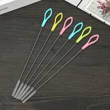 10pcs Stainless Steel Straw Cleaning Brush Set, Nylon Bristle Bottle Brush, Individually Packaged, Suitable For Straws, Baby Bottles, Sippy Cups, Travel Mugs, Water Bottles And Small Tubes, Portable Home Kitchen Cleaning Tools, Back To School Supplies - Colored Stainless Steel - View 10
