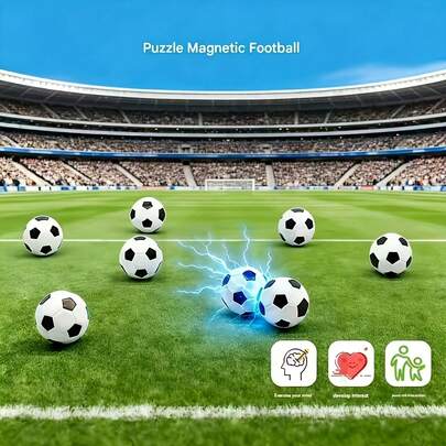 Juego de mesa de fútbol para escritorio - Un juguete de lógica magnético con diseño de fútbol, adecuado para niños, promueve la interacción entre padres e hijos y el alivio del estrés, regalo ideal para Navidad, Halloween, cumpleaños o vacaciones