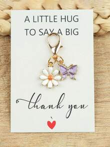 20PCS Mini Cute Colorful Butterfly Daisy Keychain, Suitable For Backpack Charm, Daily Bag Decoration, Holiday Party Gift, Back To School Gift, Graduation Gift, Women's Keychain, Car Keychain, Keychain Making Material, Backpack Charm Keychain, Keychain Pendant, Keychain Coin Purse, Bulk Keychain, Keychain Set, Keychain Accessories - Multicolor - View 6