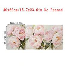 3pcs Vintage Melancholy Floral Wall Art, Dark Botanical Peony Art, Dark Academia Floral Wall Decor, Pink Peony Print, Soft Pink Floral Painting, Abstract Floral Poster, Personalized Home Decor Canvas Poster, Christmas Decoration, Christmas Gift, Framed/Unframed - Flower - View 19