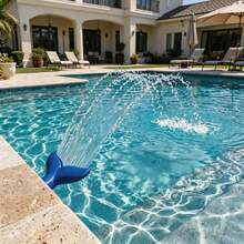 Walschwanz-Poolbrunnen, eleganter fächerförmiger Wassersprühstrahl, schnelle Kühlung, geeignet für Pool, Terrasse, Teich, Garten-Wasserspiel, Party-Pool-Dekoration, modische Wasserspiel-Anzeige, unverzichtbar für Sommer-Poolparty-Atmosphäre - Fischschwanz-Düse - Übersicht 2