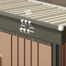 Outdoor Tool Shed, Storage Hut, Patio/Garden Tool Storage Cabinet, Household/Outdoor Waterproof And Rustproof Farm Implement And Miscellaneous Item Storage Cabinet. - Brown - View 10