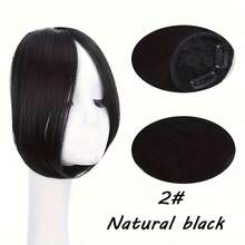 10 Inch Long Bob Wig, Middle Part With Side Bangs, Synthetic Hair Extensions With BB Clips - Multicolor - View 15