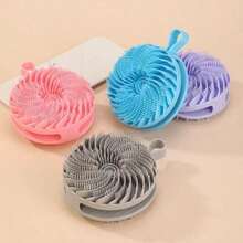 1pc Silicone Bath Brush, Also Functions As Scalp Massager, Painless Exfoliating Bath Brush, Suitable For Hair Washing - Multicolor - View 4