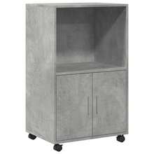 vidaXL Rolling Cabinet, Office Cabinet With Storage Space, Filing Cabinet For Living Room Or Office, Office Container, Rolling Cabinet, Concrete Grey Wood Composite - Concrete Dust - View 2