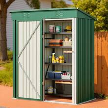 Outdoor Tool Shed, Storage Hut, Patio/Garden Tool Storage Cabinet, Household/Outdoor Waterproof And Rustproof Farm Implement And Miscellaneous Item Storage Cabinet. - Green - View 6