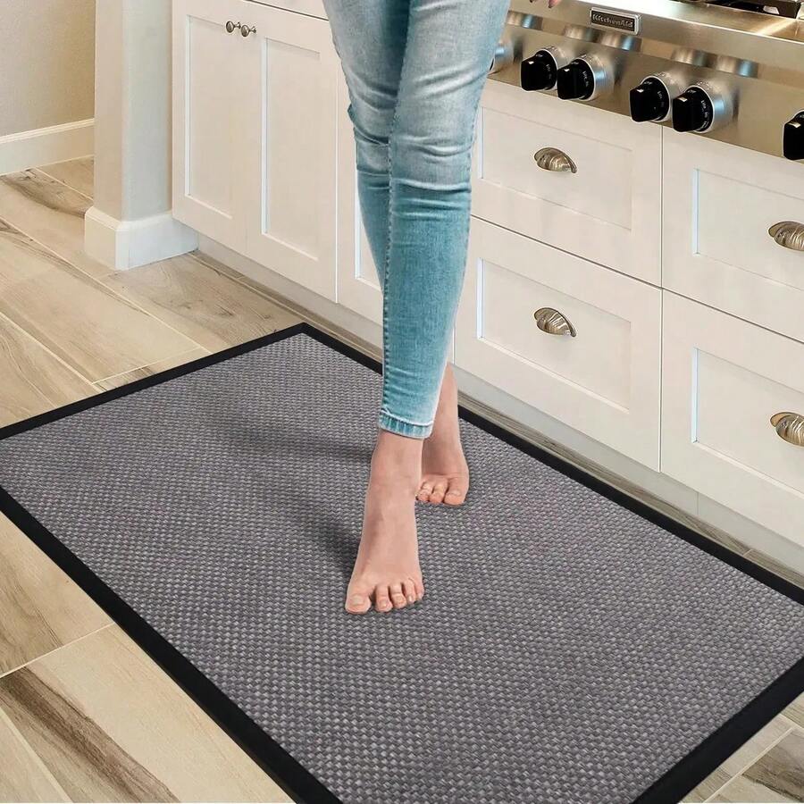 Tapete Piquet Impermeável E Antiderrapante 50x70cm Cinza Jolitex - Cinza - Visão 1