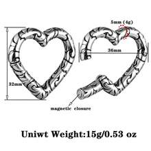 1 pieza Expansor de lóbulo con forma de corazón barroco, acero inoxidable 316L hipoalergénico, joyería corporal para piercing - amar - Ver 6
