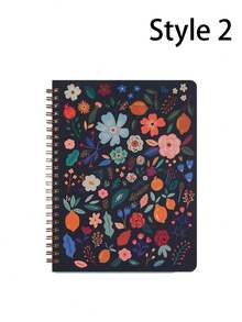 1pc Aesthetic Spiral Notebook, Cute Thick Inner Pages Diary, Unique Floral Design, Lined A5 Spiral Notebook, Suitable For School/University/Office, Perfect Gift Choice, Birthday, Back To School Season Gift - Multicolor - View 11