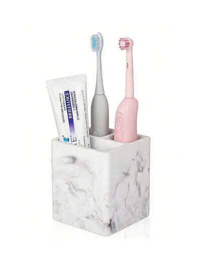 Silicone Toothbrush Holder Bathroom Organizer, Multi-Grid Electric Toothbrush & Toothpaste Storage Storage Rack, Waterproof Non-Slip Vanity Countertop Organizer For Bathroom Accessories, Minimalist Modern Bathroom Storage Rack