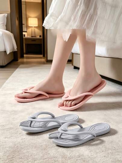 Unisex Foldable Detachable Flip Flops, Soft Comfort Cushion EVA Slippers, Non Slip Waterproof Quick Dry Easy To Clean Portable Compact Space Saving Sandals For Travel Spa Hotel Shower Beach Swimming Vacation.