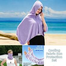 Cooling Hooded Cape , Burnoose,Super Absorption, Fast Drying , Used For Outdoor Works Sun Protection, Beach, Fitness, Hiking Fishing And Other Long-Term Sun Protection Cape, Cloak. Excellent Cooling Beach Towels For Hot Weather , Sun Protection Set - Multicolor - View 15