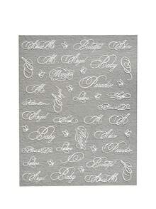 1pc Luxury Vintage Cursive English Nail Art Sticker, Featuring Cursive English Phrases And Minimalist Line Butterfly Decorative Elements, Suitable For Mature Commute, French Date, Evening Party, Wedding Dress Styling, Aesthetic Outfits, Etc., DIY Use For Career Women, Nail Art Enthusiasts, Press-On Nail Shop Owners, Wedding Nail Artists Nail Stickers - White - View 9