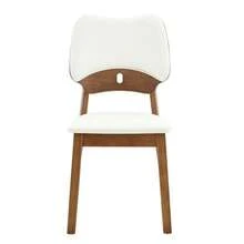 Set Of 2 Dining Chairs With Butterfly Backrests, Modern Wooden Chairs With Upholstered Seats - 白色 - 查看 6
