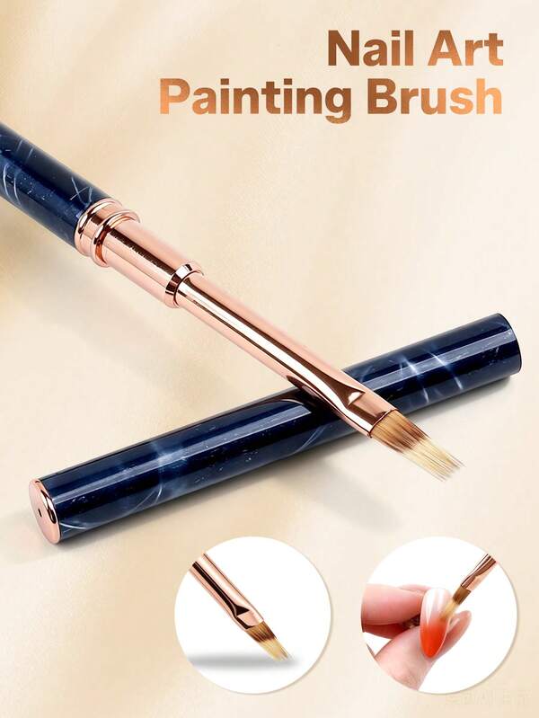 Black Marble Nail Ombre Brush Gradient Painting Pen Brush Acrylic Nail Drawing UV Gel Nail Art Builder Brush