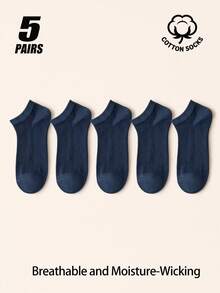 5/6 Pairs Men's Pure Cotton Mesh No Show Socks, Thin Breathable Moisture Wicking Ribbed Low Cut Casual Ankle Socks Multi Neutral Color Pack - Multicolor - View 16