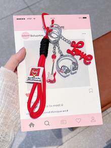 Fashionable Cool Summer Bag Charm, Suitable For Music Lovers, Includes Guitar, Headphone, Heart Pendant; Keychain, Bag Accessory, Back To School Season Gift Charm - Multicolor - View 3