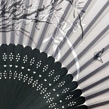 1pc Elegant Vintage Bamboo Folding Hand Fan, Portable For Outdoor Use, Suitable For Wedding, Party, Birthday, Music Festival, Makeup, Cosplay - Multicolor - View 5