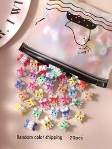 10/20/30pcs Colorful Cute Cartoon Animal Small Hair Clips, Women Bangs/Fringe/Ponytail Hair Accessories Summer Outfits Claw Clips Beach Hair Claws - Multicolor - View 7