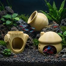 1件 3D列印迷你水族魚棲身處，多孔魚類躲藏洞穴附沉底座，適合繁殖與休息，適用於鬥魚、小型熱帶魚與蝦缸景觀裝飾配件 - 查看 2