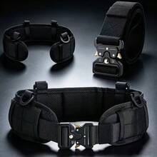 1 buah Set Sabuk Pinggang Taktis Luar Ruangan Nilon Multifungsi MOLLE Sabuk Taktis Pelatihan CS Kehidupan Nyata Sabuk Celana Pelatihan Militer Unisex - MultiWarna - View 2