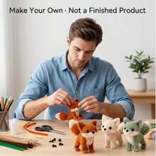 Fox Pipe Cleaner DIY Craft Kit, DIY Cleaning Tube Set, Plush Fox Decorative Ornament, Animal Desktop Decoration, Animal Handmade Craft, Creative Handmade Set, Suitable For Holiday Decoration, Furniture Decoration, Holiday Gift, Creative Handmade Project, Educational Supplies - Not A Finished Product - Multicolor - View 7