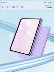 1件紫色保護殼，附筆槽與背帶，霧面 TPU 軟殼，相容 iPad Mini 4/5/6/Mini 7/9.7/10.2/10.5/Air 4/Air 5/10th/10.9/Pro 11"/Air 11(M2)/Air 13(M2)/Pro 11(M4)/Pro 11(M4) 2024 12.9"/Air 13(M3 2025)/Air 11-Inch(M3) 2025/(A16) 11-Inch 11th Generation 2025，三折可調支架，親膚布料，蜂巢散熱內殼，內建筆槽，不含筆，左側筆槽無法直接充電 - 紫羅蘭 - 查看 4