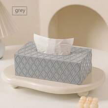 1pc Solid Color Reversible Luxury Style Classic Oversized Tissue Box, Minimalist Home Dining Table Coffee Table Napkin Holder, Large Capacity Paper Towel Storage Box - View 9
