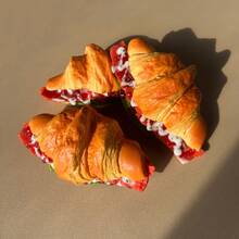 2pcs Set, 1pc Realistic Sandwich Bread, European Style Soda Bacon Croissant Bread, Food Toy, Window Display Model Decoration, Photography Stage Prop - Bacon Croissant - View 12