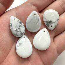 Piedra preciosa natural de apatita y labradorita de alta calidad en forma de lágrima de 18x25 mm con orificio superior para accesorios de joyería. - Amatista - Ver 5