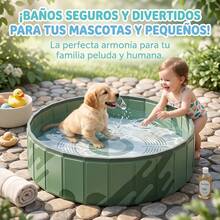 Bañera Circular Plegable Portátil de 80cm Diámetro, Capacidad 60.3L Resistente al Desgaste, Mini Piscina Infantil, Bañera para Mascotas y Zona de Juegos de Pelotas - A - Ver 2