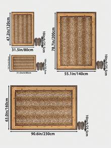 Leopard Print Style Living Room Rug, Large Size Soft, Suitable For Kitchen, Dining Room, Bedroom, Indoor/Outdoor, Office, Lobby, Non-Slip Doormat, Hallway, Study, Holiday Decor Rug - Brown - View 4