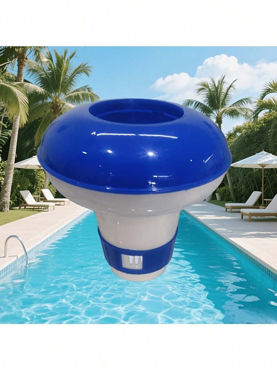 5 Inch Floating Chlorine Dispenser/Floating Dispenser Pool/Chlorine Tablet Bucket Pool/Floating Dispenser Chlorine Dispenser/Suitable For Indoor And Outdoor Pools SPA/Blue And White Color
