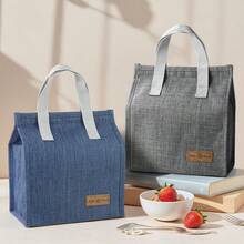 Handheld Insulated Lunch Bag, Cationic Fabric Bento Bag, Thermal Lunch Box Carrier, Large Capacity Lunch Tote - View 12
